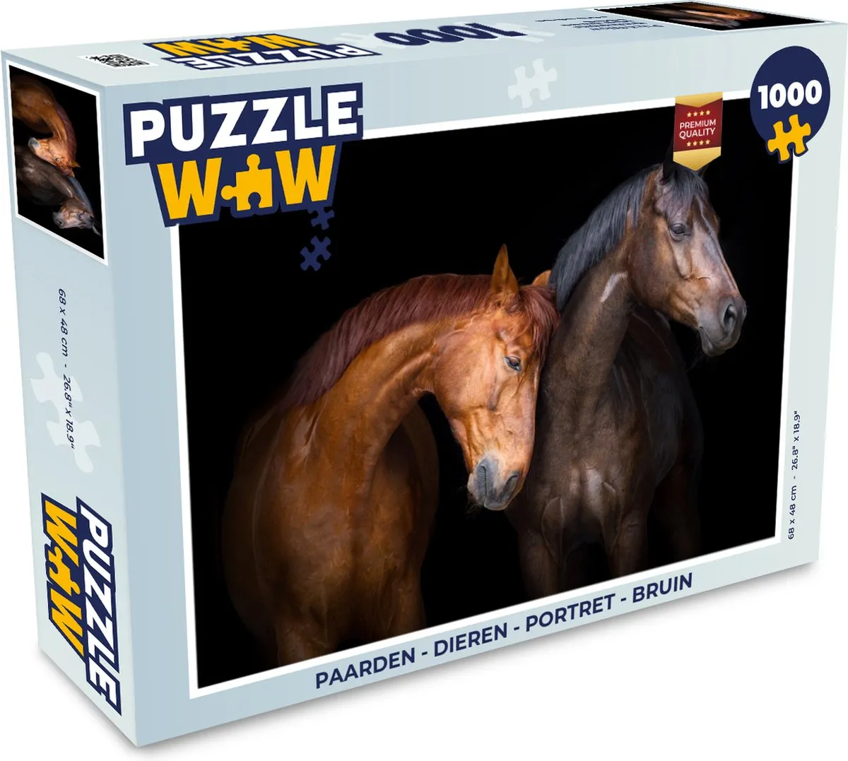 PuzzleWow Paarden Portret Legpuzzel 1000 Stuks - Multicolor
