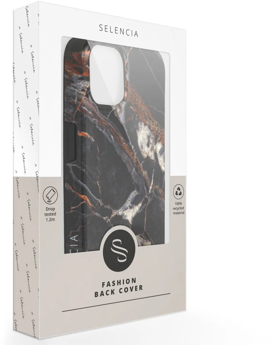 Selencia Hoesje iPhone 15 Pro - Zwart Marble