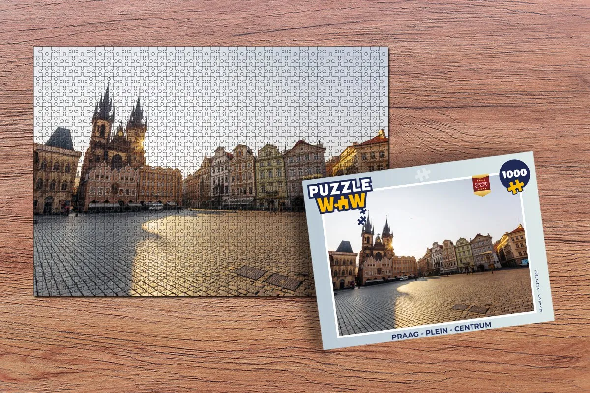 PuzzleWow Praag Plein Centrum Legpuzzel 1000 Stuks - Multicolor