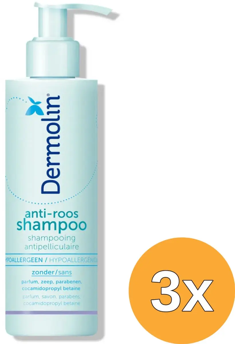 3x Dermolin Anti Roos Shampoo Capb Vrij (200 ml)