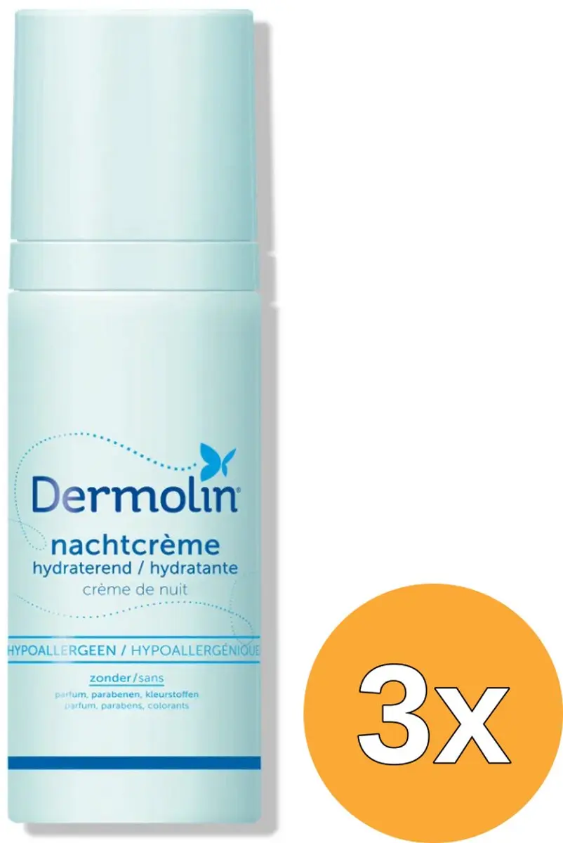 3x Dermolin Nachtcreme (50 ml)