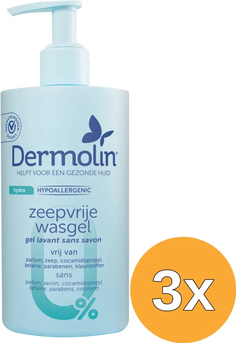 3x Dermolin Zeepvrije wasgel (750 ml)