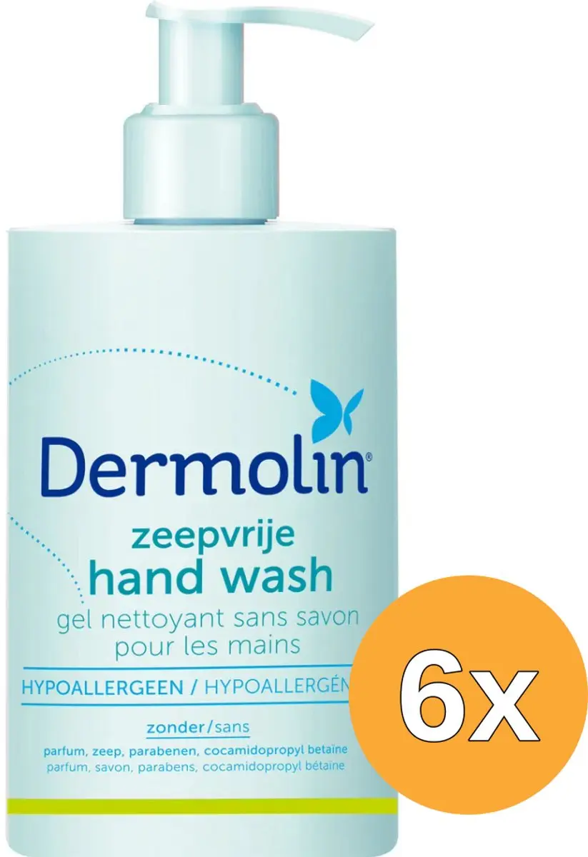 6x Dermolin Zeepvrije Handwash (400 ml)