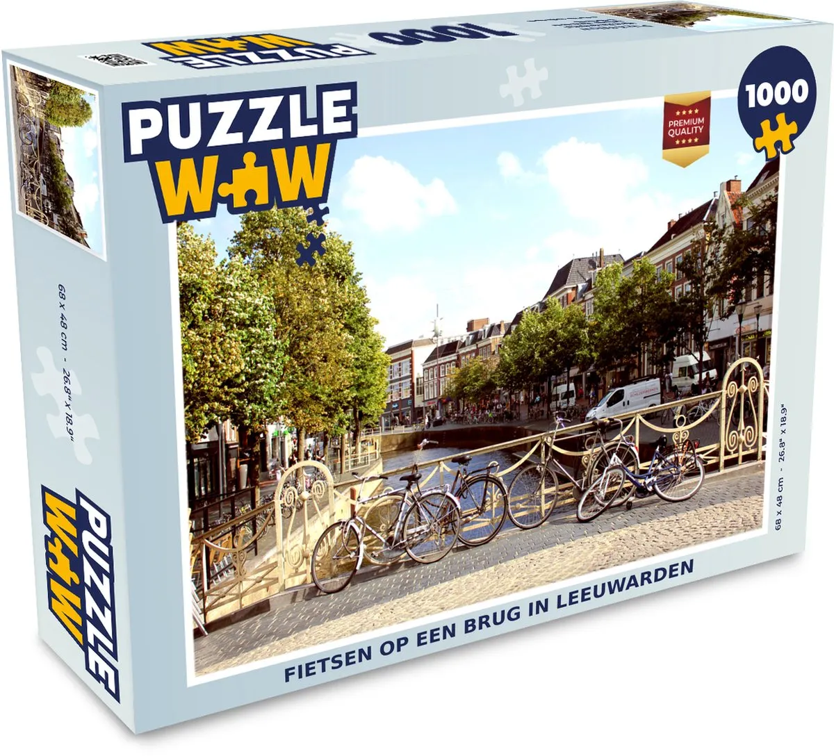 PuzzleWow Leeuwarden Brug Fiets Legpuzzel 1000 Stuks - Multicolor