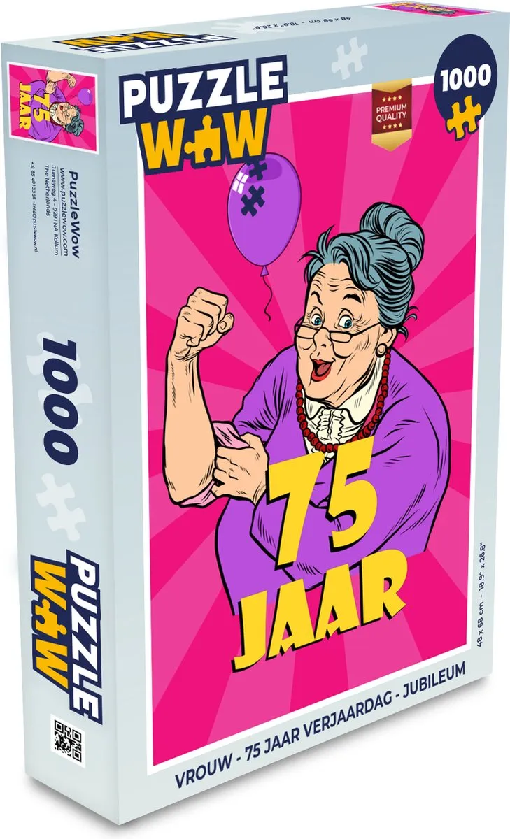 PuzzleWow Puzzel Vrouw 75 Jaar