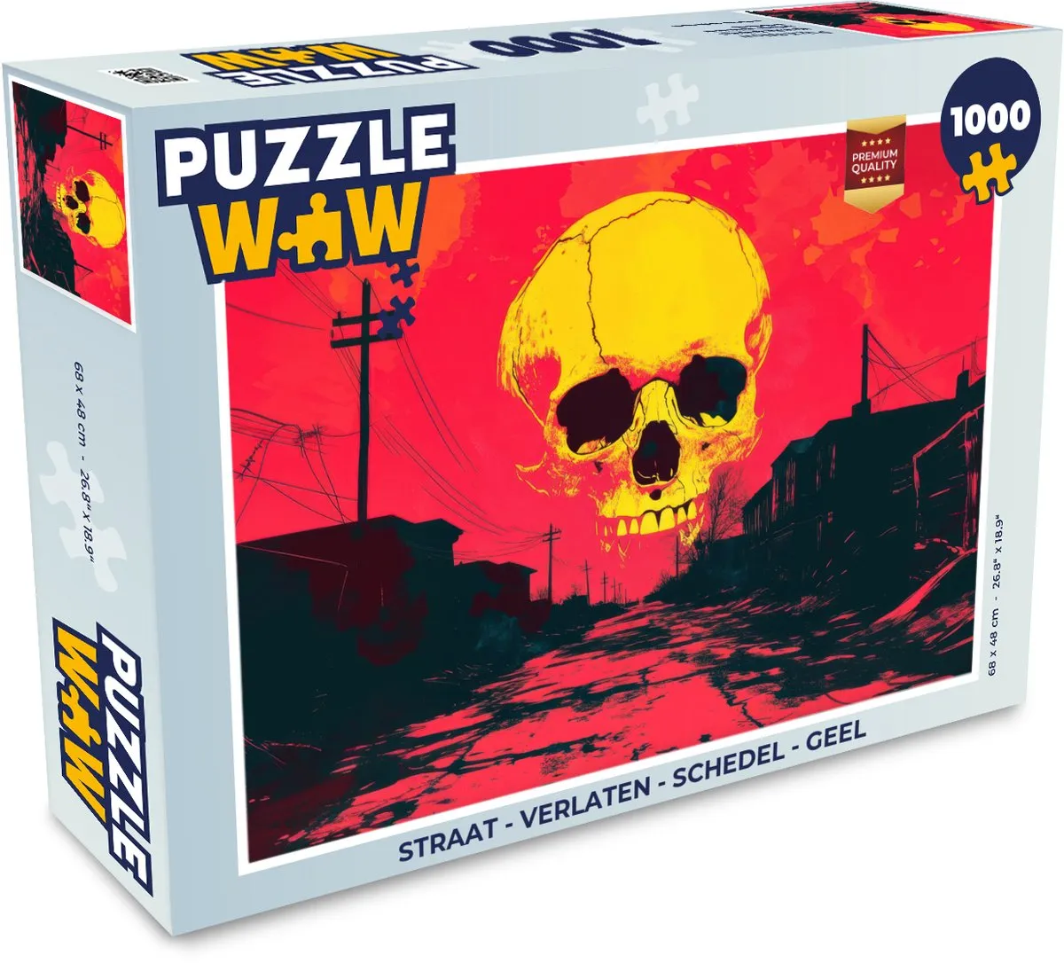 PuzzleWow Verlaten Schedel Legpuzzel 1000 Stuks - Geel