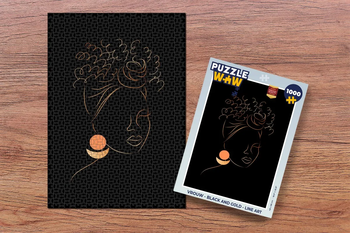 PuzzleWow Line Art Legpuzzel 1000 Stuks - Multicolor