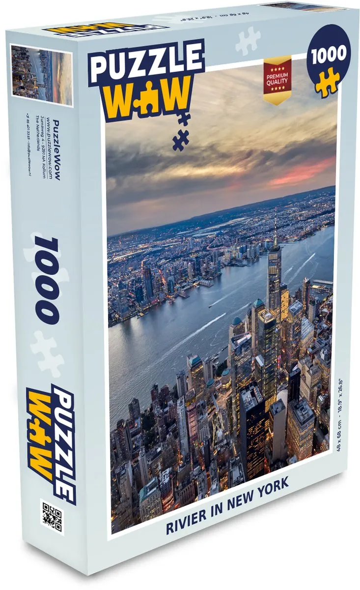 PuzzleWow New York Water Zonsondergang Legpuzzel 1000 Stuks