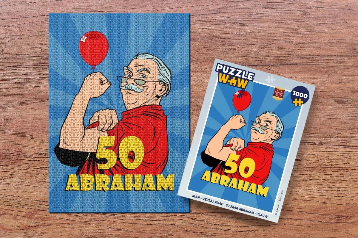 PuzzleWow Abraham 50 Jaar Legpuzzel 1000 Stuks - Multicolor