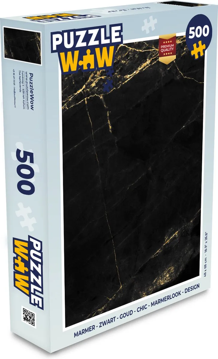 PuzzleWow Marmerlook Legpuzzel 500 Stuks - Multicolor