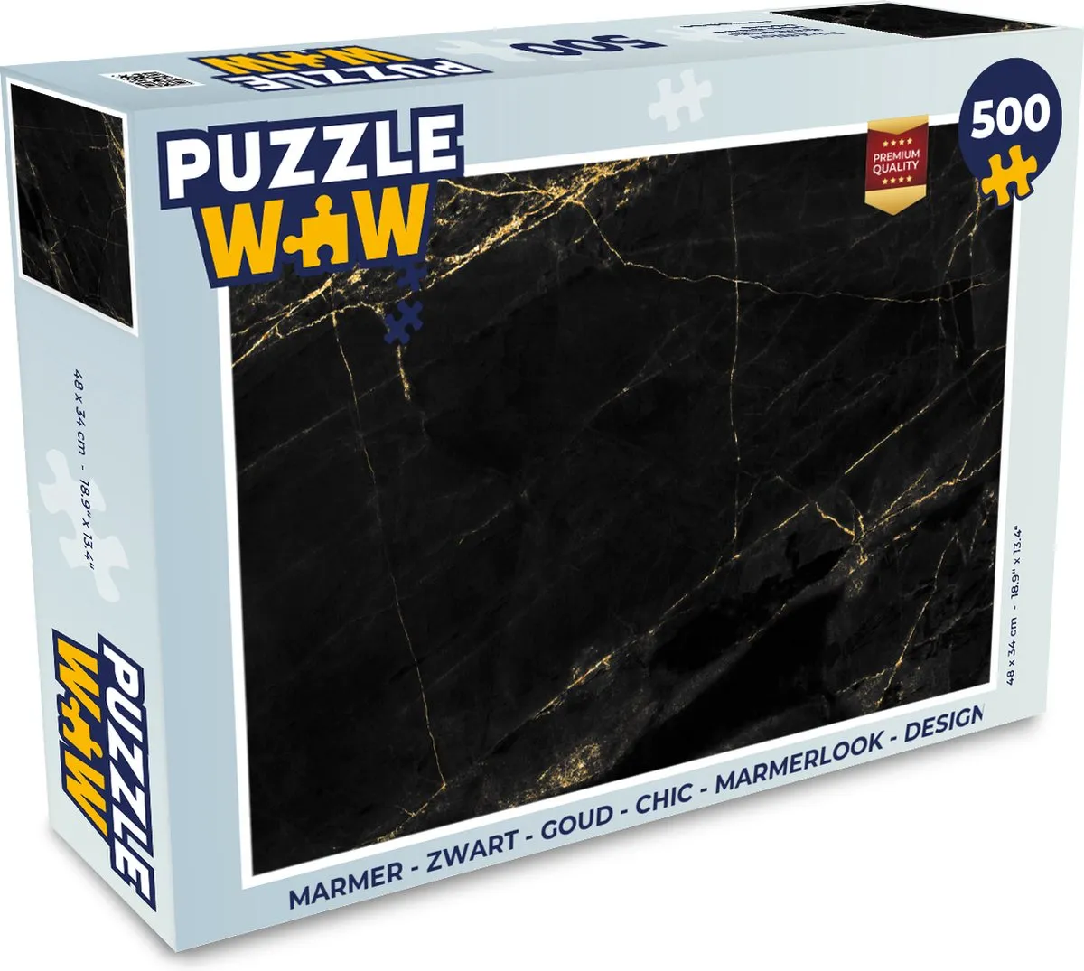 PuzzleWow Marmerlook Legpuzzel 500 Stuks - Multicolor