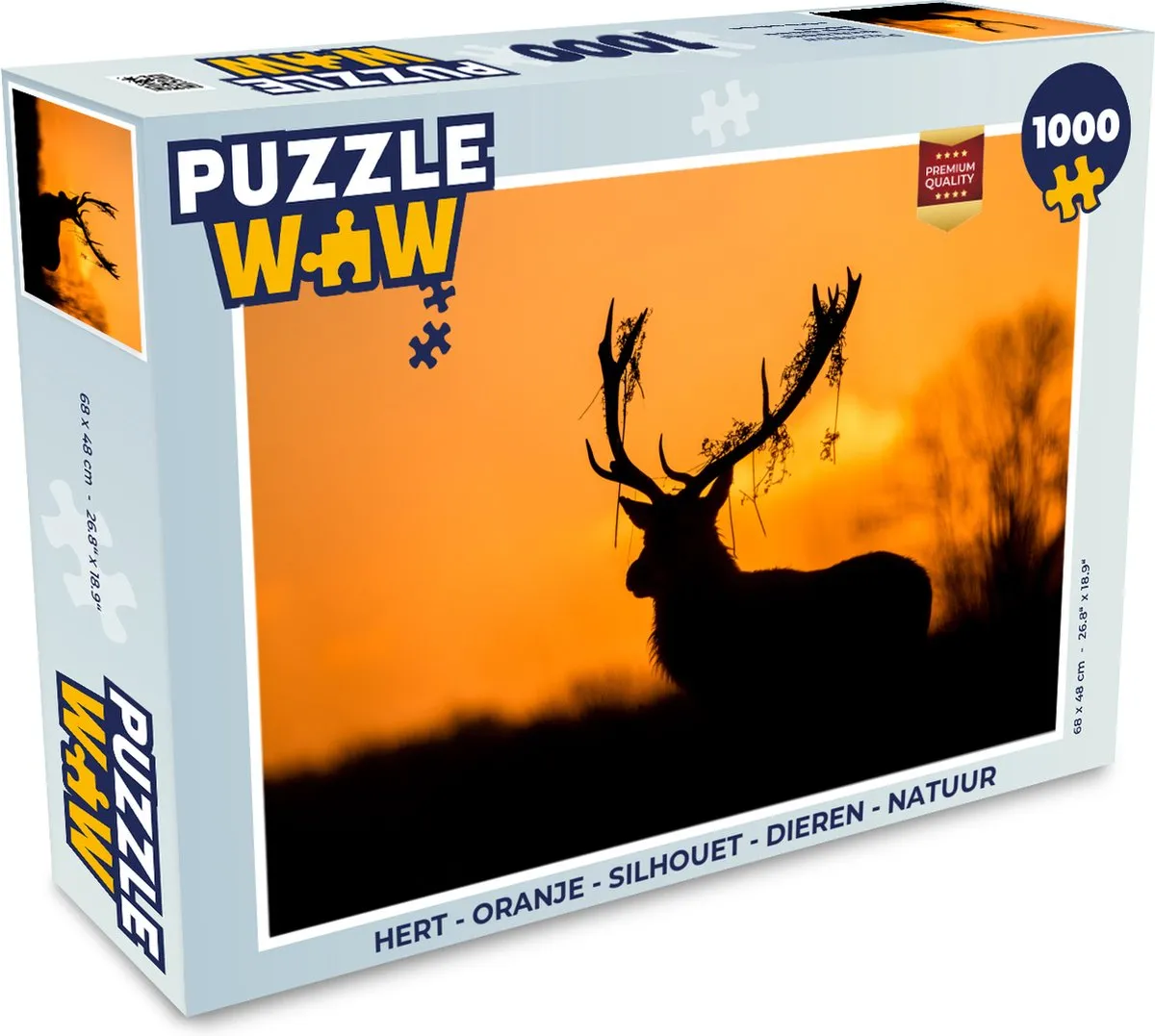 PuzzleWow Hert Silhouet Legpuzzel 1000 Stuks