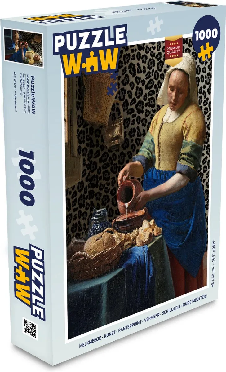 PuzzleWow Melkmeisje Legpuzzel 1000 Stuks - Panterprint