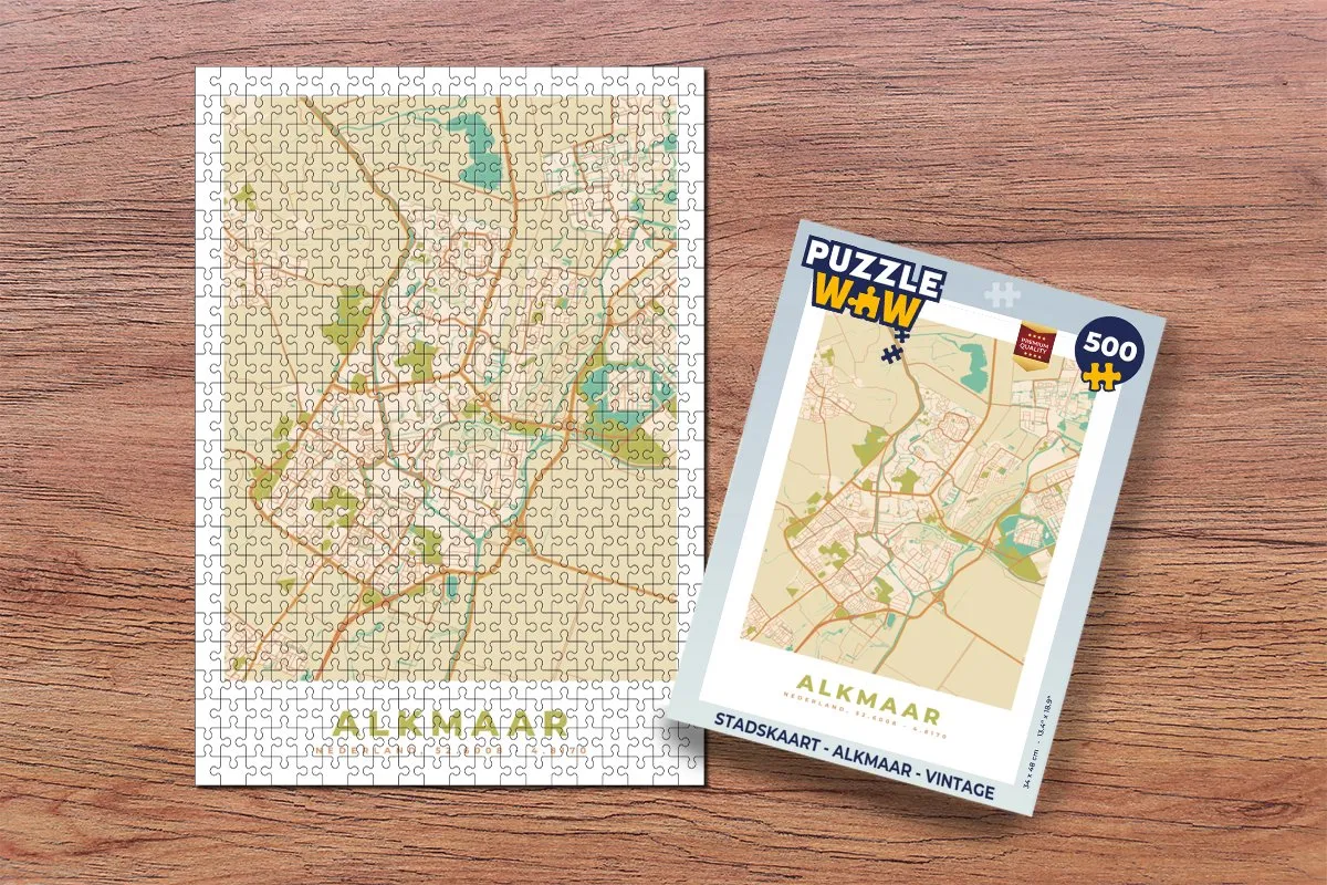 PuzzleWow Alkmaar Vintage Legpuzzel 500 Stuks - Multicolor