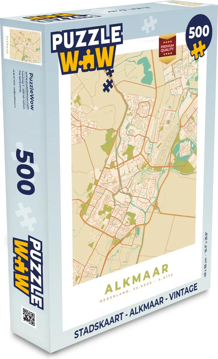 PuzzleWow Alkmaar Vintage Legpuzzel 500 Stuks