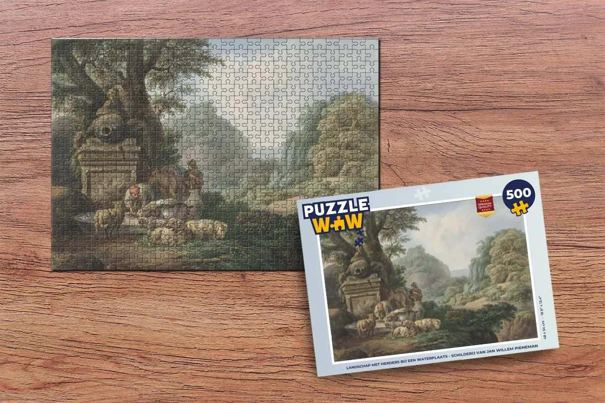 PuzzleWow Puzzel Landschap met Herders 500 Stuks - Multicolor