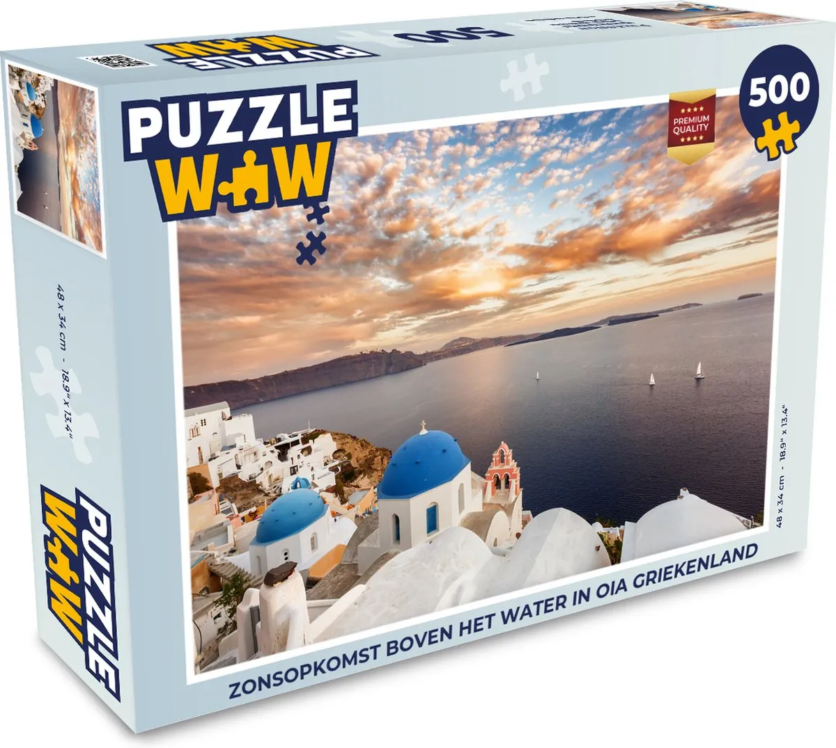PuzzleWow Legpuzzel Zonsopkomst Oia Griekenland 500 Stuks
