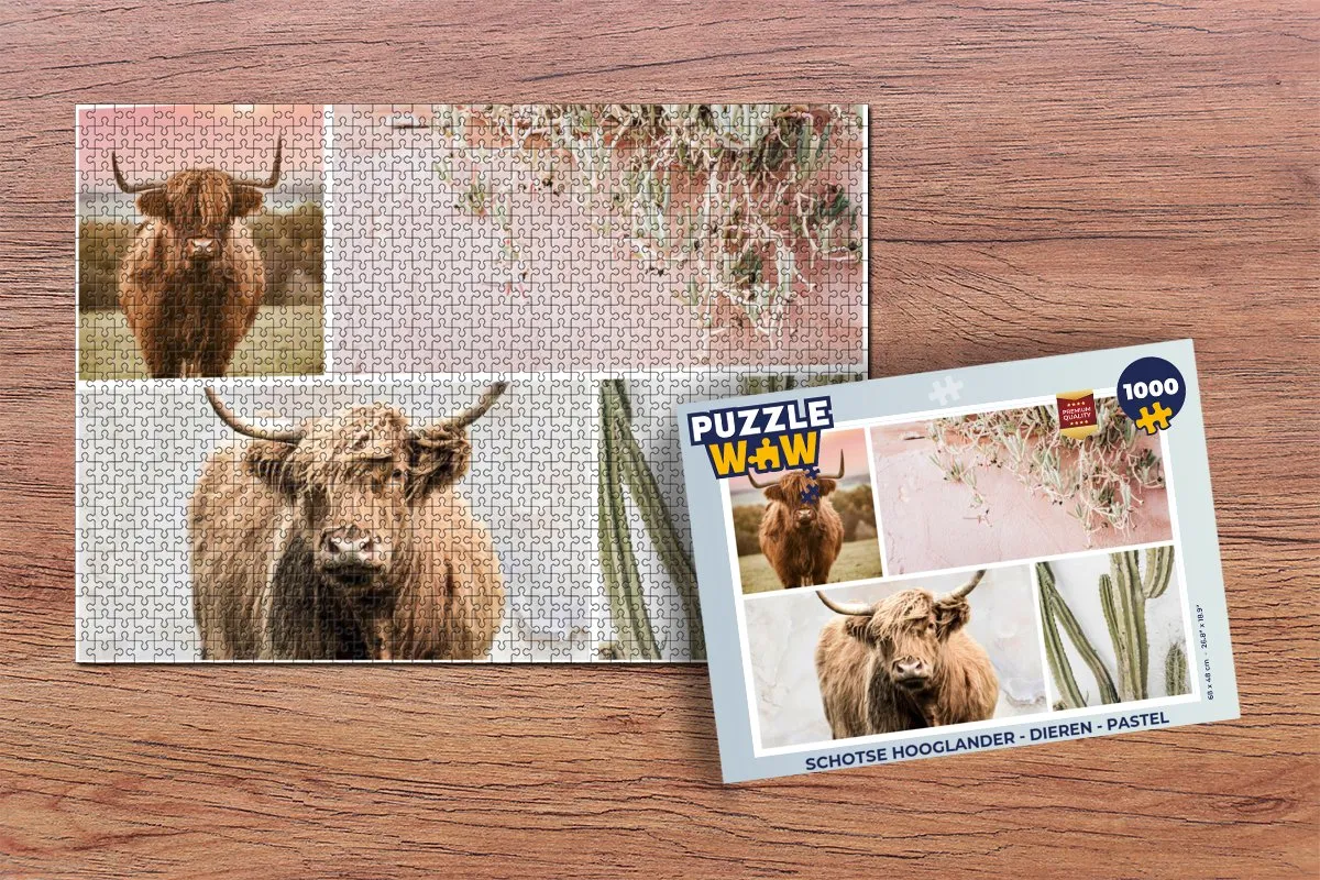 PuzzleWow Schotse Hooglander Legpuzzel 1000 Stuks - Multicolor