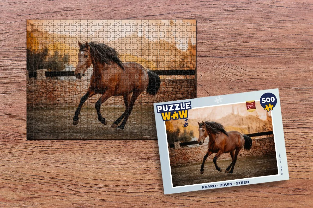 PuzzleWow Paard Legpuzzel 500 Stuks - Multicolor