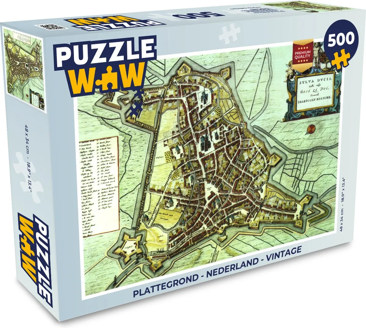 PuzzleWow Nederland Vintage Legpuzzel 500 Stuks - Multicolor