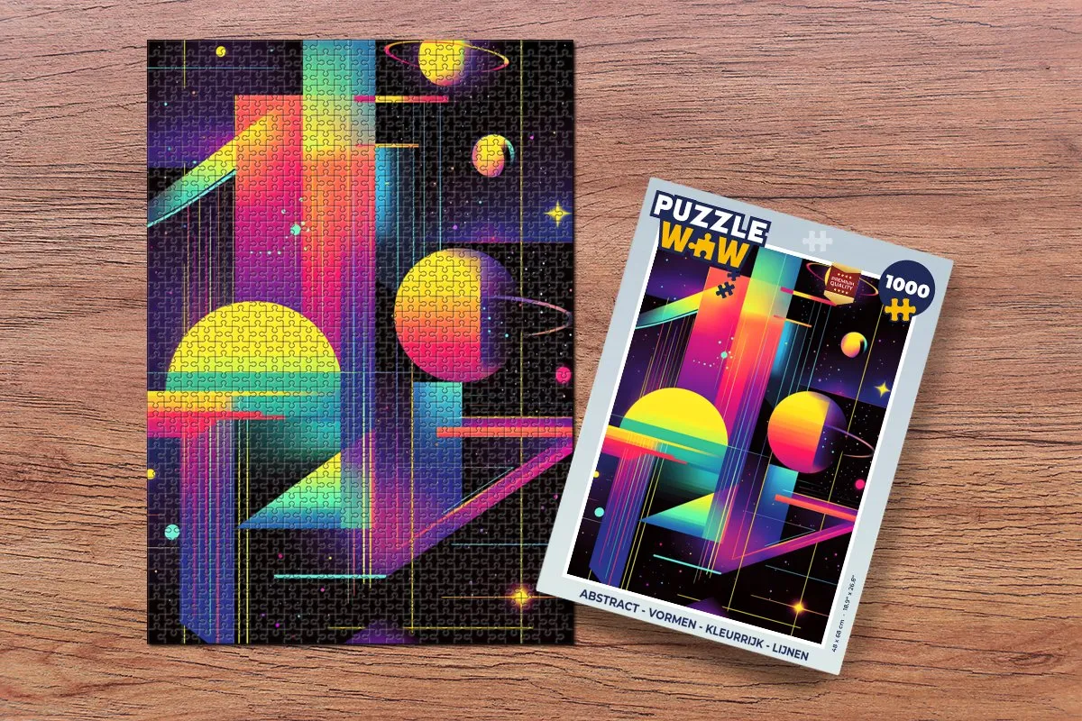 PuzzleWow Abstract Legpuzzel 1000 Stuks - Kleurrijk