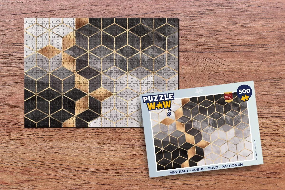 PuzzleWow Abstract Kubus Legpuzzel 500 Stuks - Multicolor