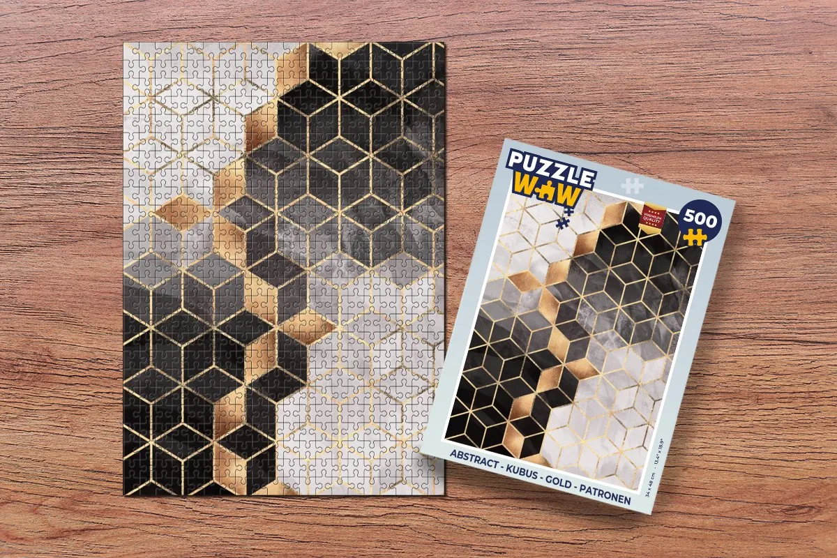 PuzzleWow Abstract Kubus Legpuzzel 500 Stuks - Multicolor