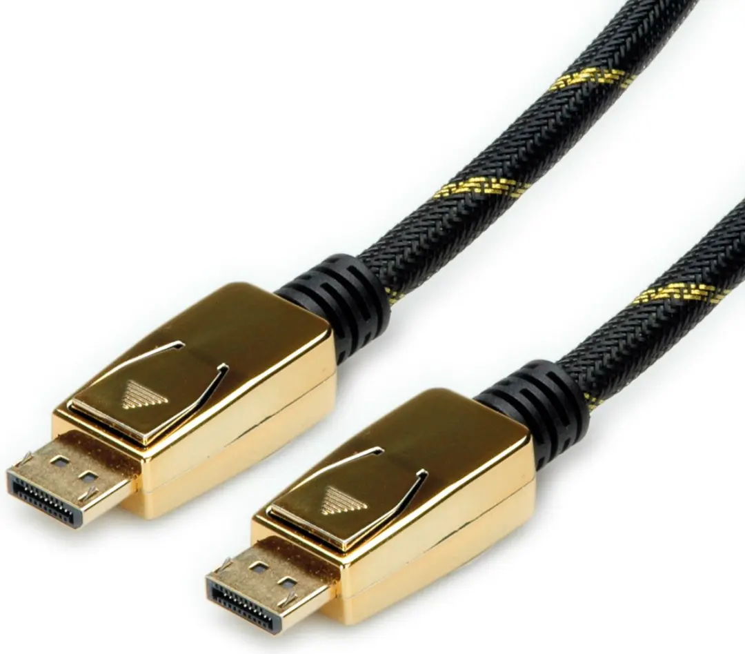 Roline Gold DisplayPort Kabel v1.4 1m - Zwart/Goud