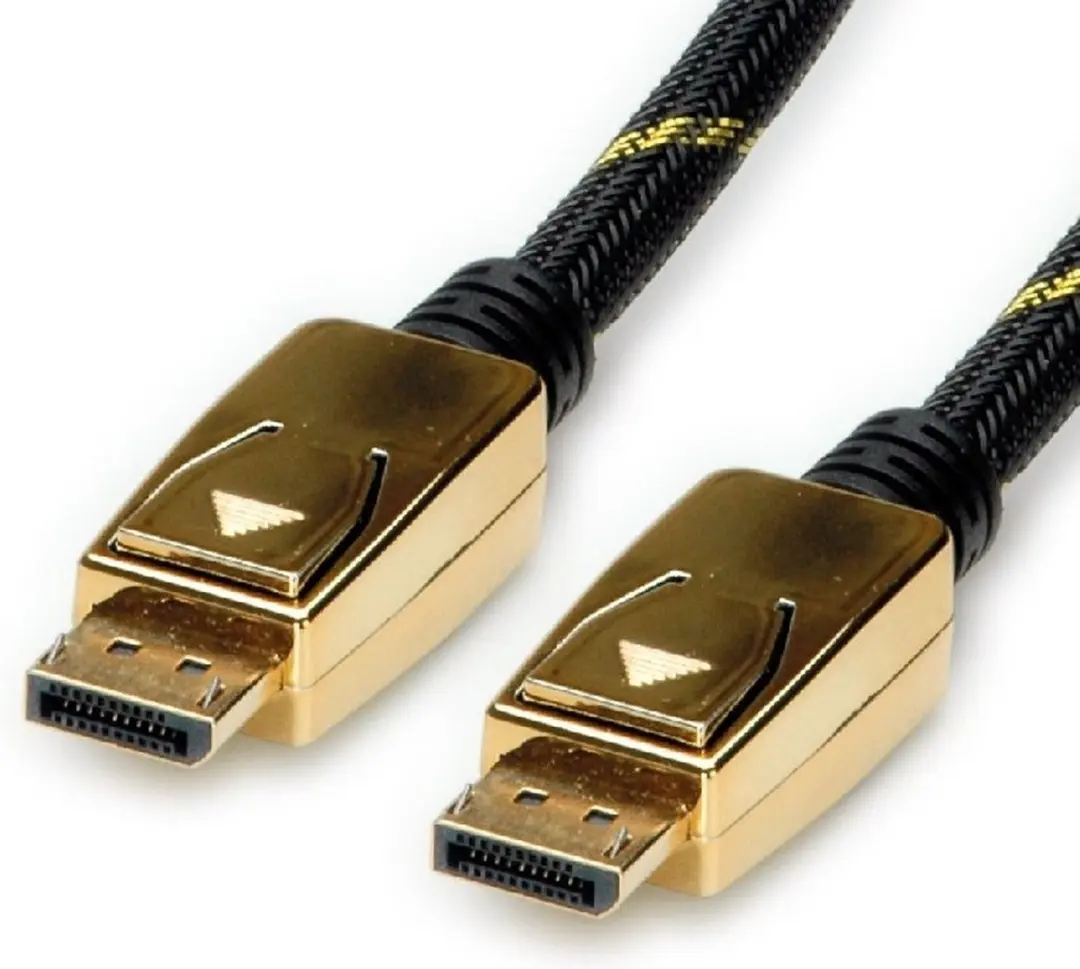 Roline Gold DisplayPort Kabel v1.4 1m - Zwart/Goud