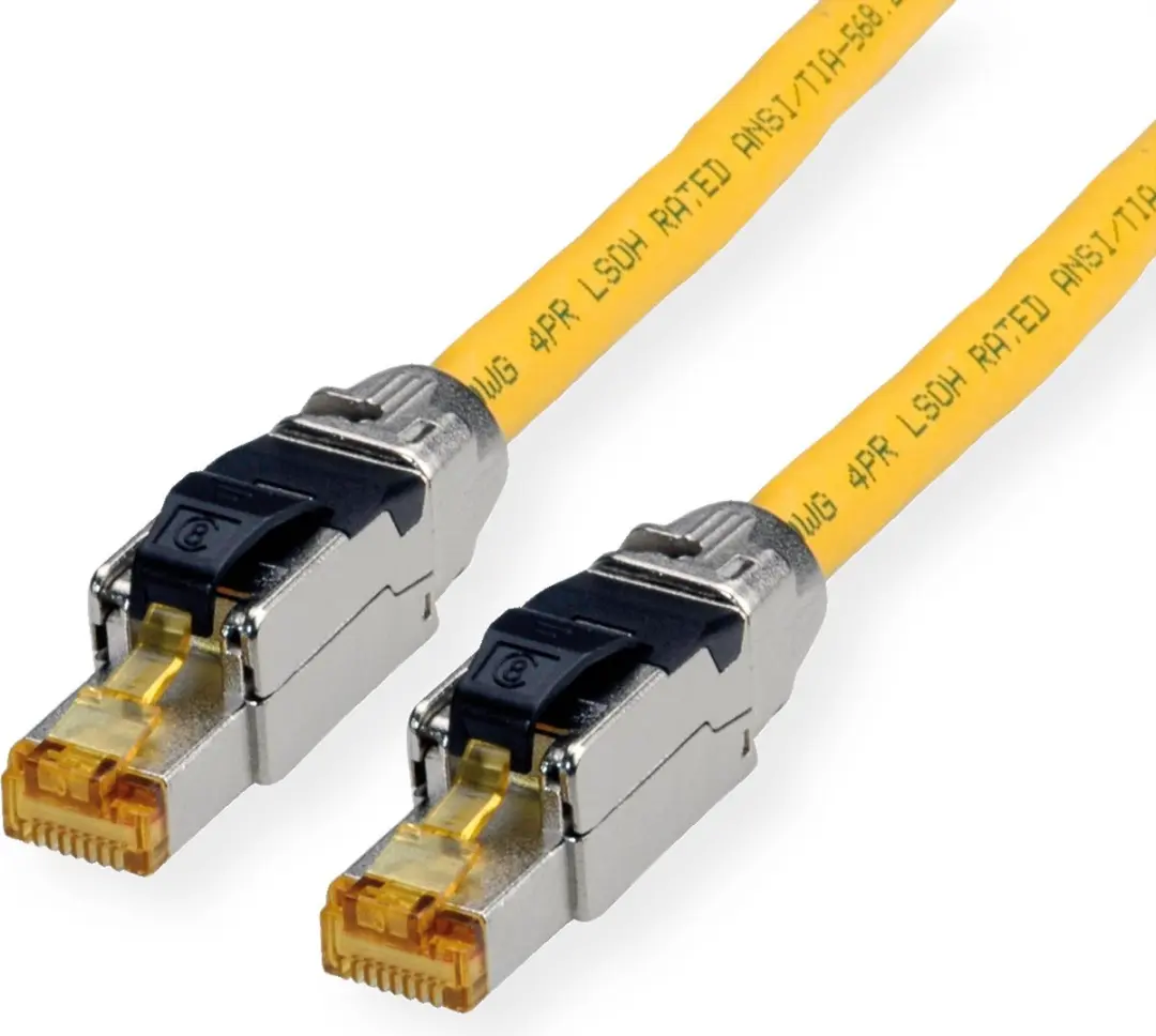 Roline Cat.8 S/FTP Patchkabel - Geel - 2m - afbeelding 5 van 6