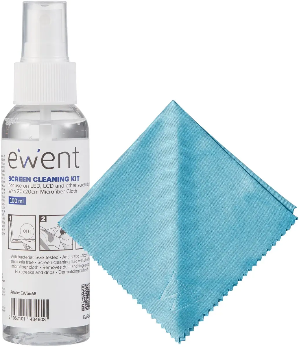Scherm Reinigingsset Ewent EW5668 100 ml