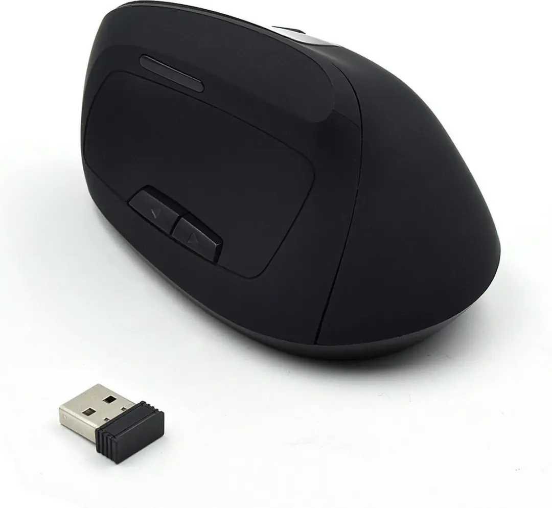 Ewent EW3158 Draadloze Ergonomische Muis - 8 Knoppen - Zwart