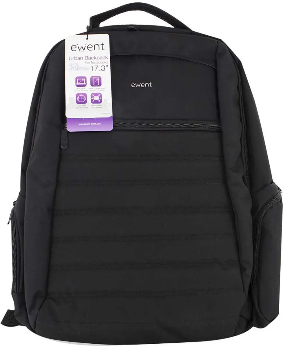 Ewent Urban Rugtas EW2528 Laptoprugzak 17,3" - 30L - Zwart - afbeelding 6 van 6