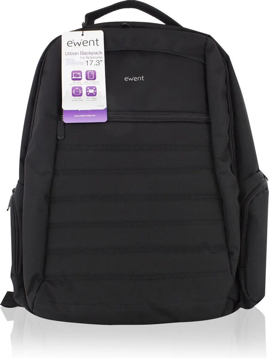 Ewent Urban Rugtas EW2528 Laptoprugzak 17,3" - 30L - Zwart - afbeelding 4 van 6