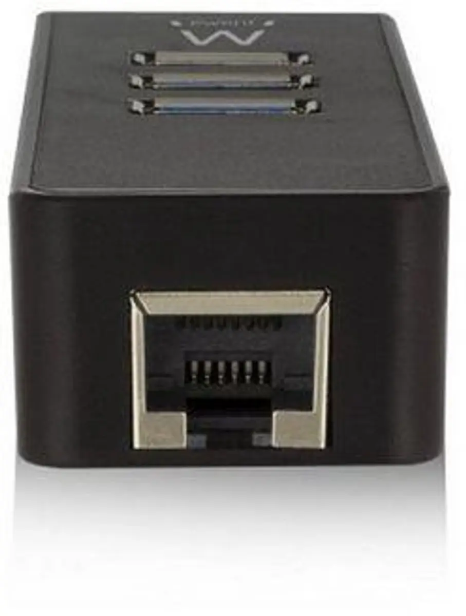 Ewent EW1140 USB-C Hub 3x USB-A Gigabit Ethernet - Zwart