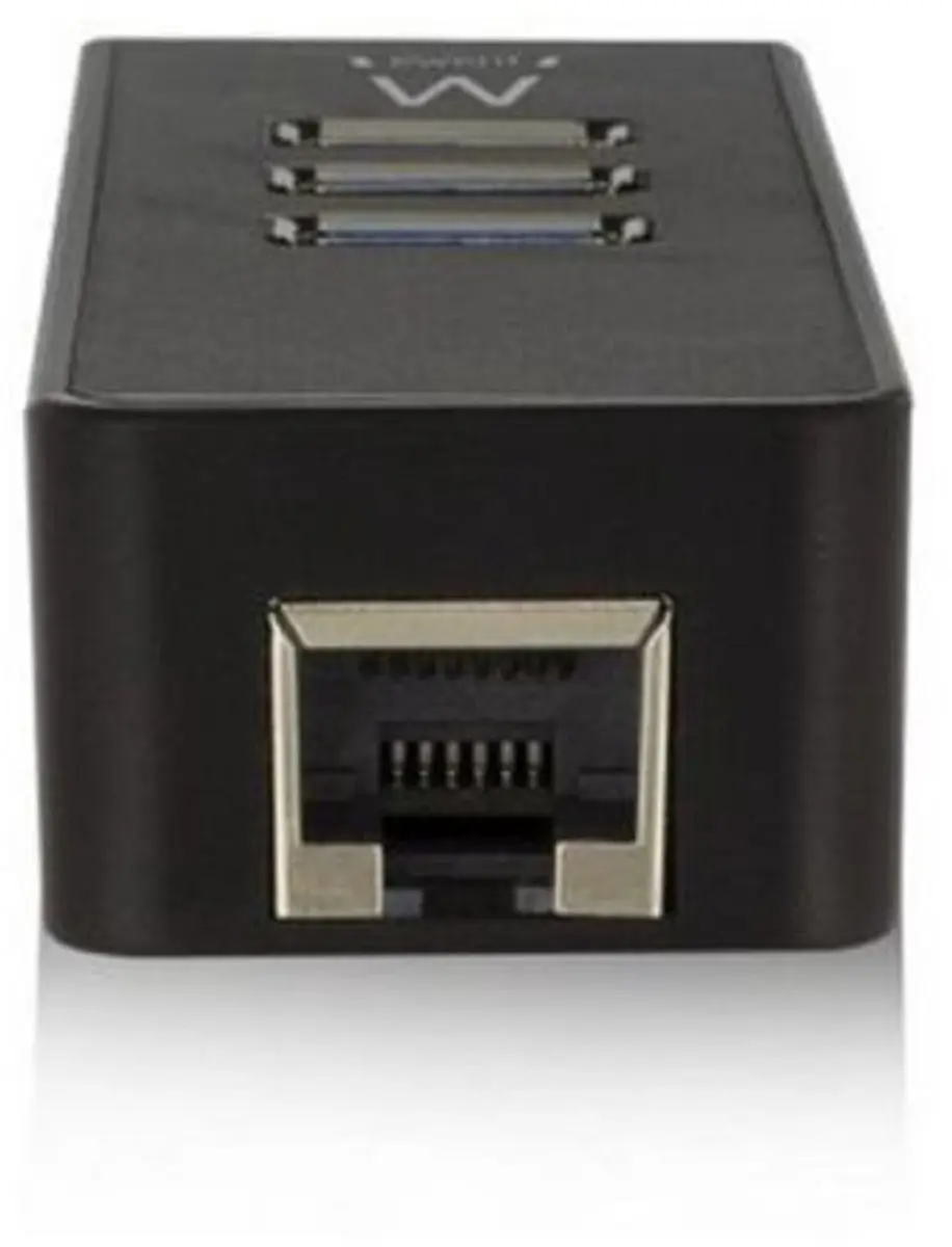 Ewent EW1140 USB-C Hub 3x USB-A Gigabit Ethernet - Zwart