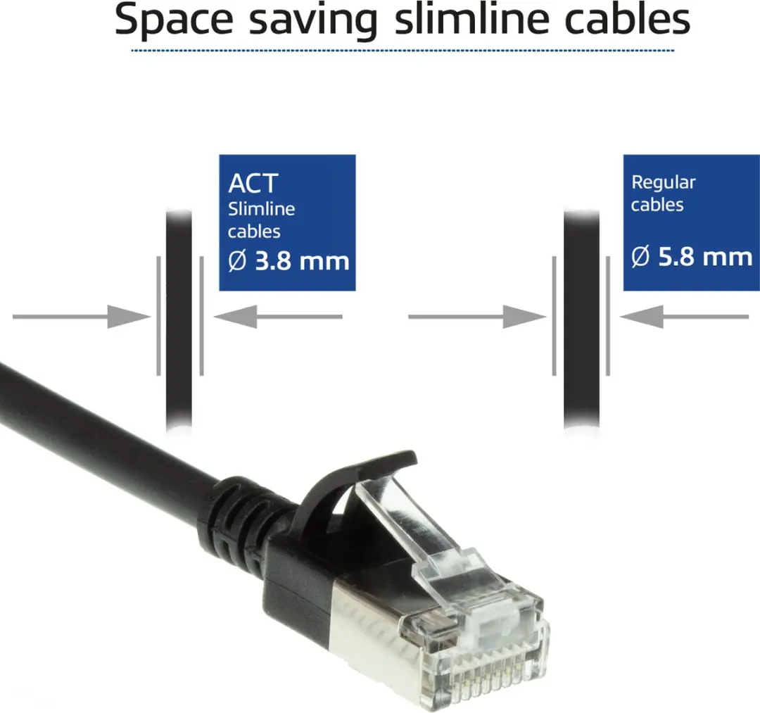 ACT FTP CAT6A Netwerkkabel 0,25m - Zwart - afbeelding 6 van 6