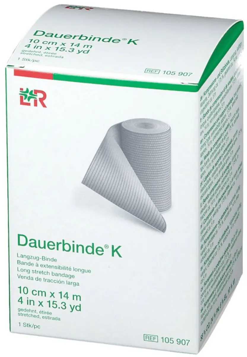 Lohmann & Rauscher Dauerbinde K Elastisch Zwachtel 14m x 10cm
