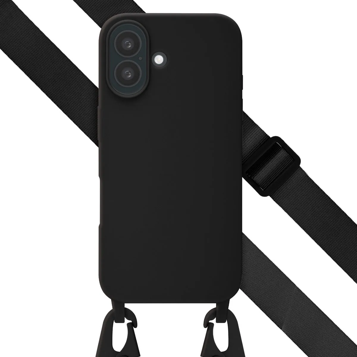 Selencia Hoesje iPhone 16 Siliconen - Zwart