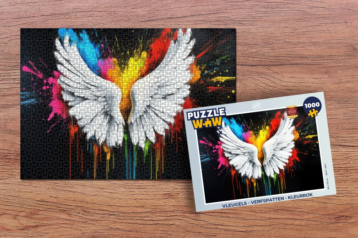 PuzzleWow Vleugels - Verfspatten Legpuzzel 1000 Stuks