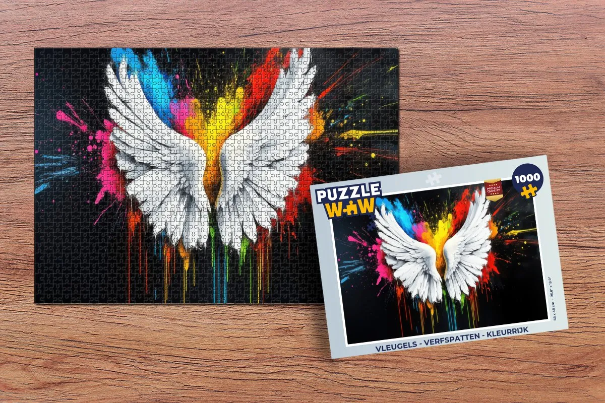 PuzzleWow Vleugels - Verfspatten Legpuzzel 1000 Stuks