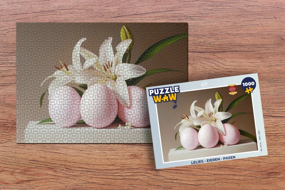 PuzzleWow Pasen Legpuzzel 1000 Stuks - Lelies & Eieren
