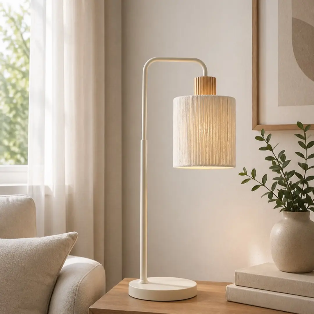 Brilliant Arlo Tafellamp E27 - Beige/Hout