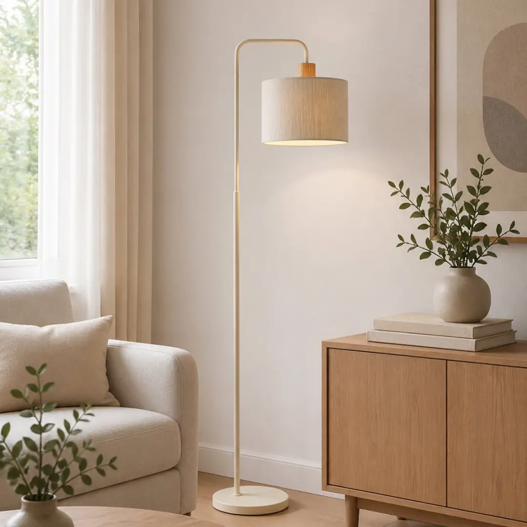 Brilliant Arlo Vloerlamp E27 Beige/Hout