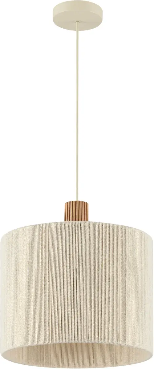 Brilliant Arlo Hanglamp E27 - Ø35cm - Beige/Hout