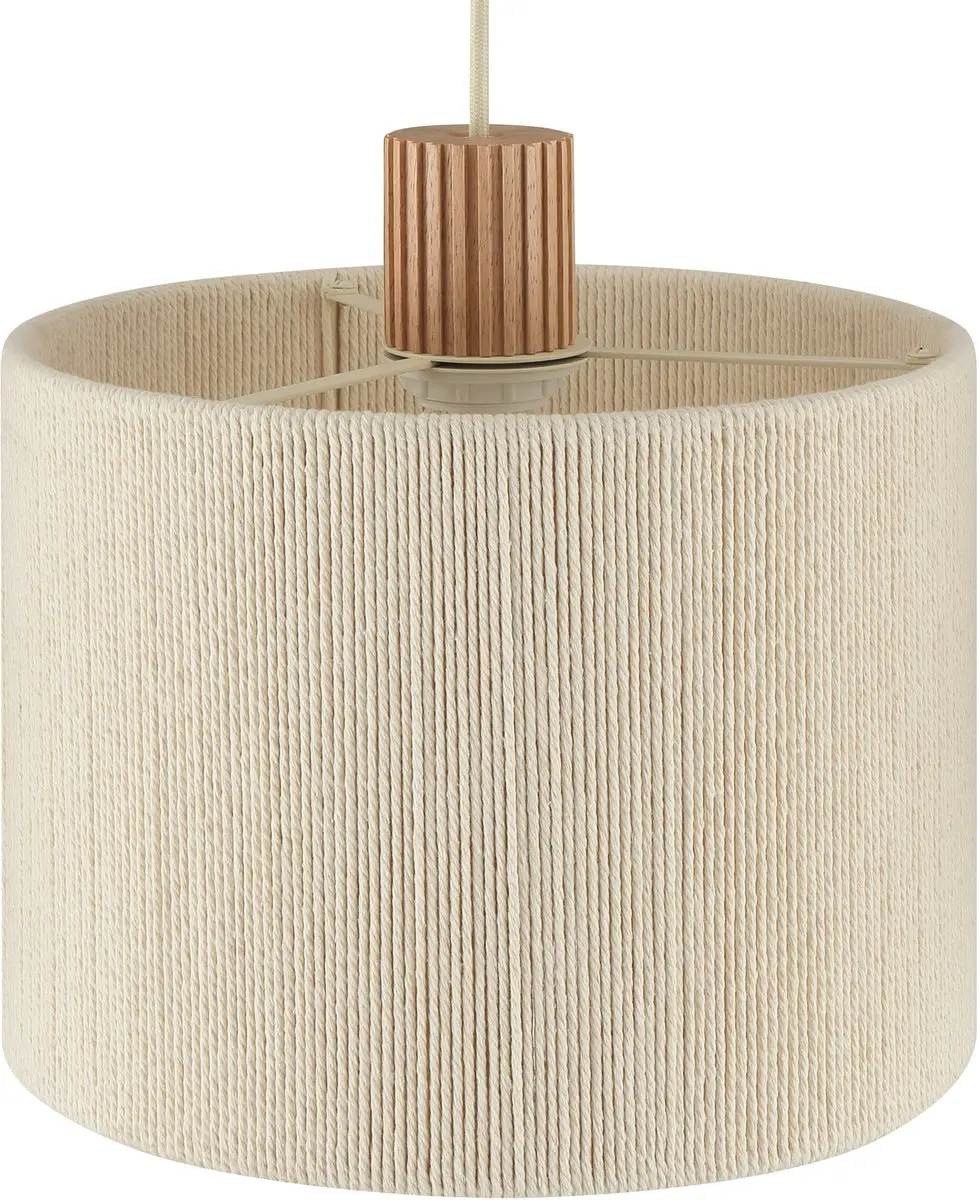 Brilliant Arlo Hanglamp 3-lichts E27 - Beige/Hout - afbeelding 6 van 6