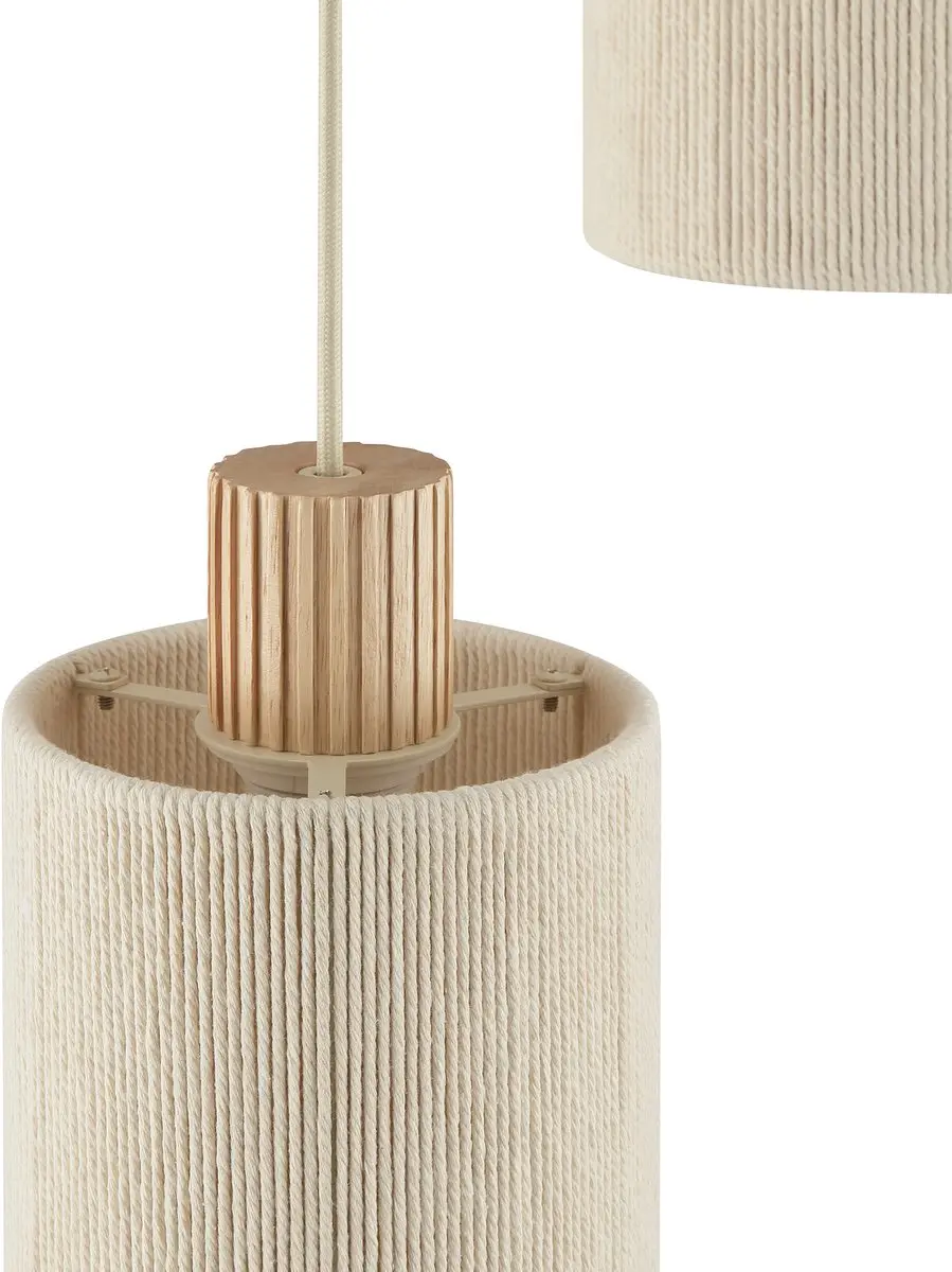 Brilliant Arlo Hanglamp 3-lichts E27 - Beige/Hout