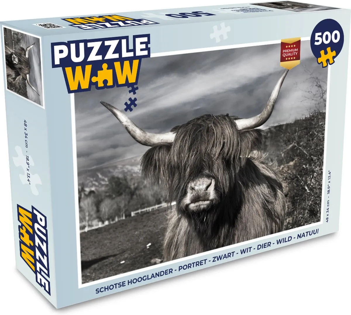 PuzzleWow Schotse Hooglander Legpuzzel 500 Stuks