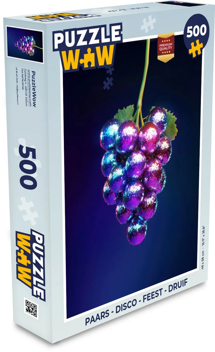 PuzzleWow Disco Druif Legpuzzel 500 Stuks - Paars
