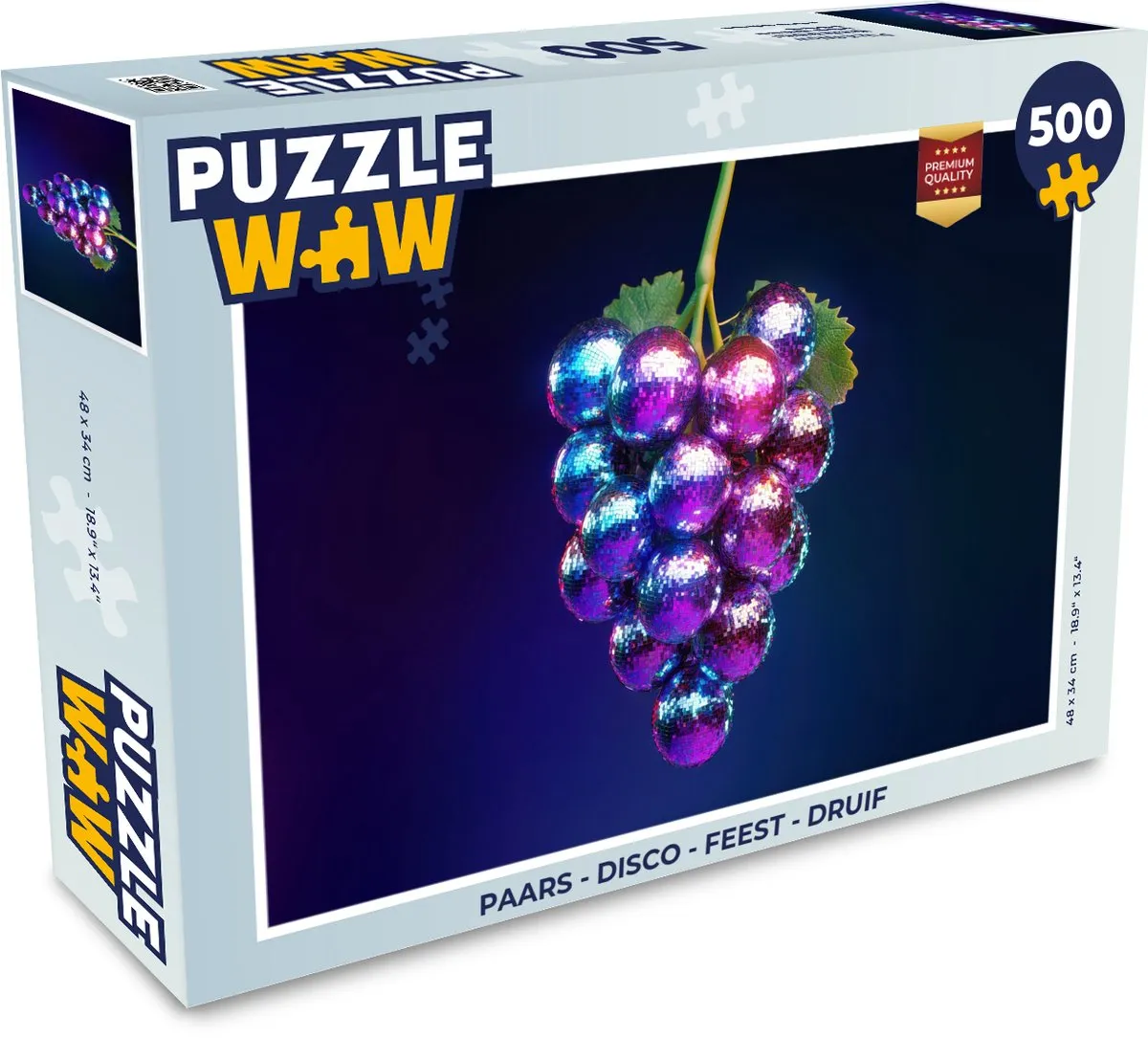 PuzzleWow Disco Druif Legpuzzel 500 Stuks - Paars